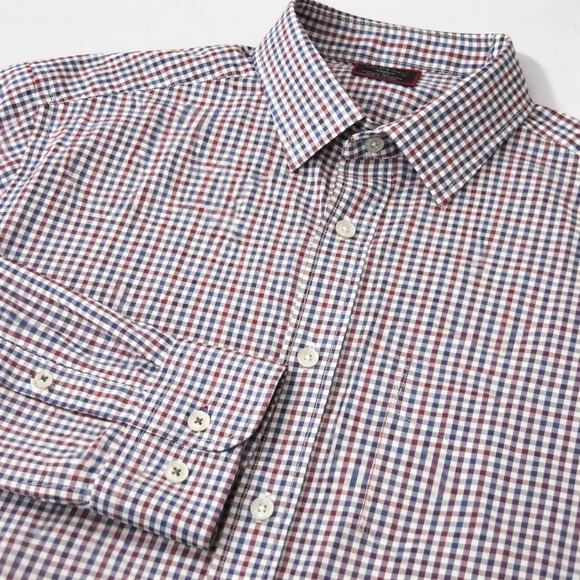 UNTUCKit Other - Untuckit Slim Fit Mens M Multicolor  Check Nylon Performance Stretch Button